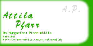 attila pfarr business card